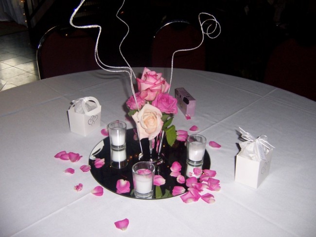 Wedding Party Photo Gallery Pink Rose Centerpieces