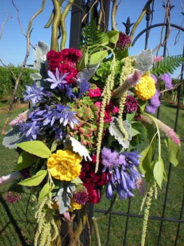 Beautiful wedding flowers for a casual outdoor wedding