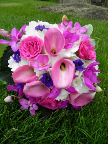 Pink White Purple Bridal Bouquet Share