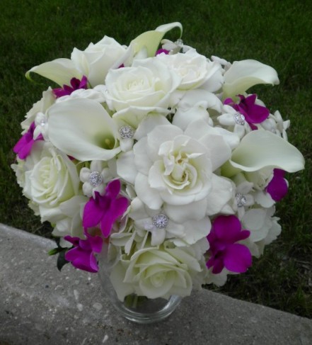 Gardenia Calla lily Hydrangea Bridal Bouquet Share