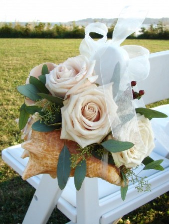 Seashell Chair Decor Seashell Chair Decor Share This wedding ceremony