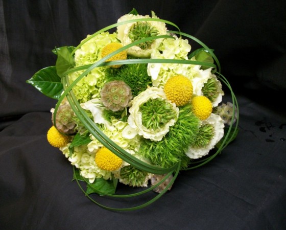 Green & Yellow Wedding Bouquet