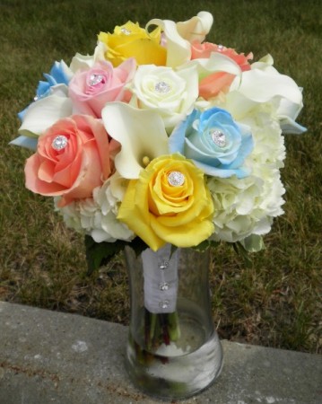 Wedding Party Photo Gallery Rainbow Bridal Bouquet 