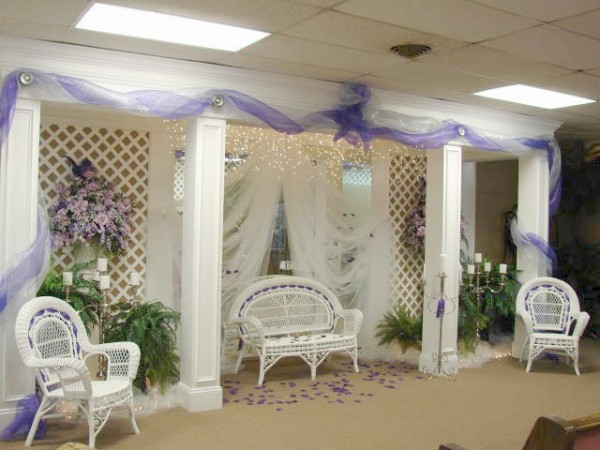 Columns with purple Submitted by Hearts Of Fire Wedding Chapel Special