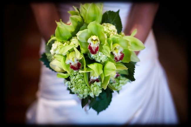 Lovely shades of green and ivory wedding bouquet