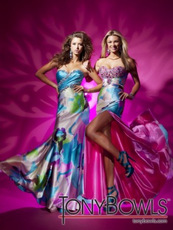 Prom Party Dress on Style On Left Is 112527 Available In Turquoise Multi Charmeuse Style
