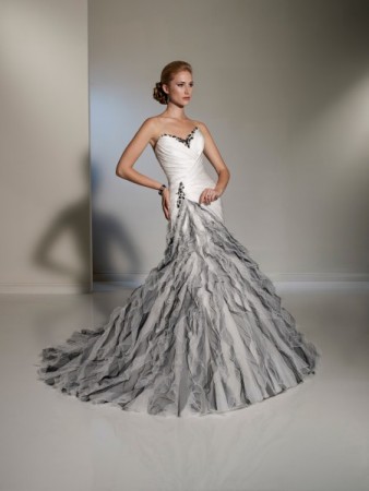 Silver & White Wedding Gown