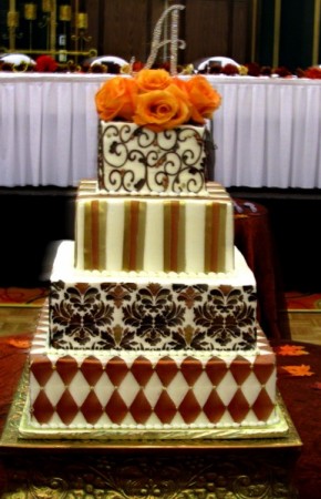 Copper Diamond Wedding Cake