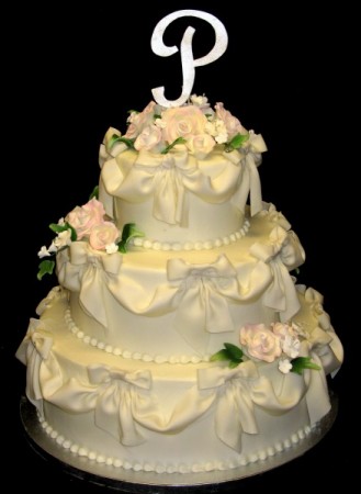 Fondant Drape Wedding Cake