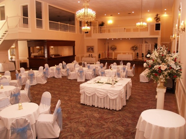 Gorgeous Blue White Reception Venue This beautiful wedding reception 