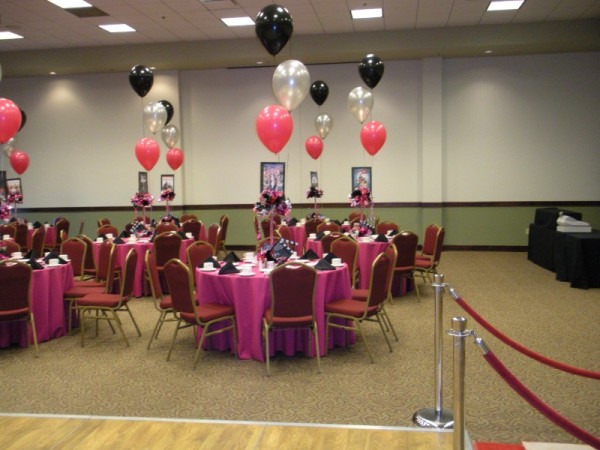 Shaw Center Decorated With PInk & Black Party Decor