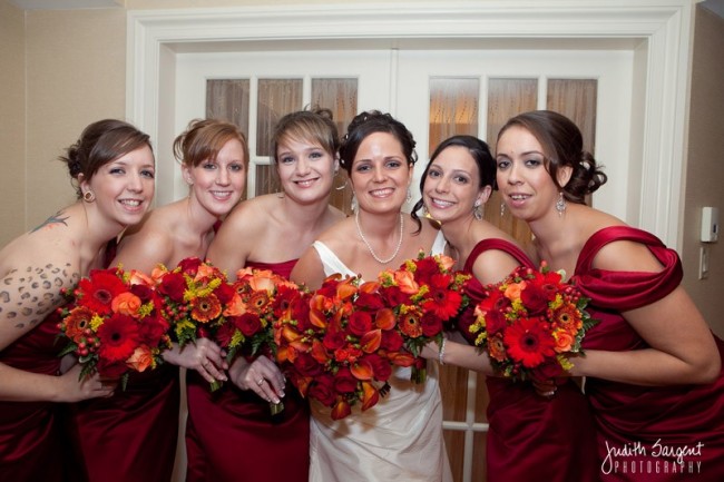 Bridal Party With Their Beautiful Bridal Bouquets