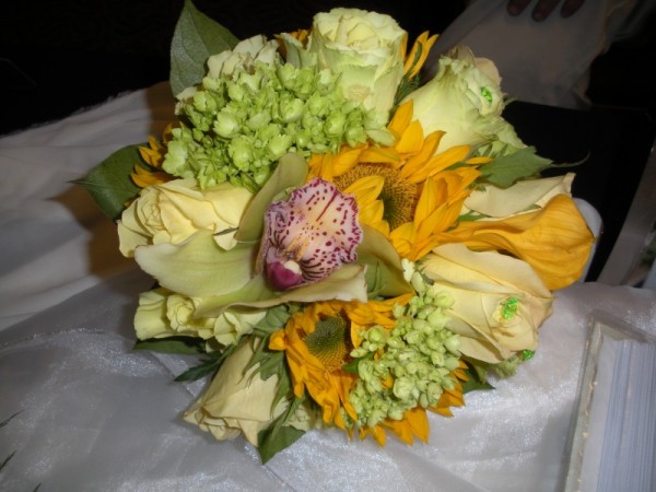 Beautiful Green & Yellow Wedding Bouquet