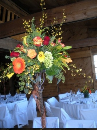 Wedding Party Photo Gallery Tall Fall Centerpiece 