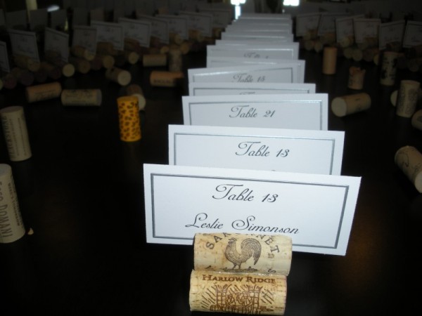 Place Card Holders Made Out Of Wine Corks