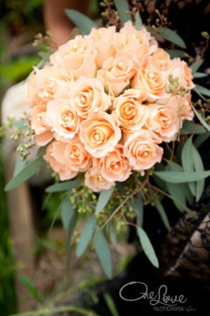 Peach Rose Bridal Bouquet