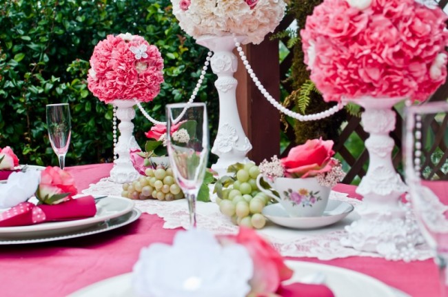Pink and White Reception Flowers