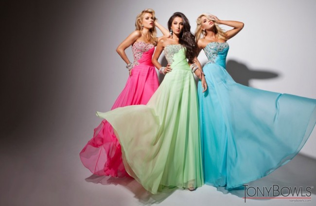 Pink, Green & Blue Prom Dresses