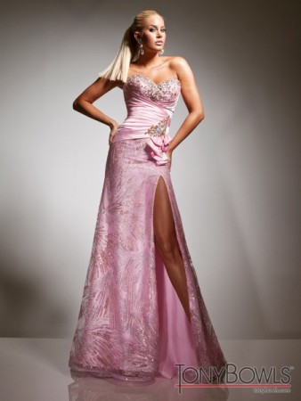 Pink Prom Dress with Slit
