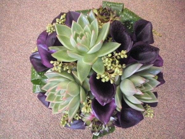 Gorgeous Wedding Bouquet with Purple Callas