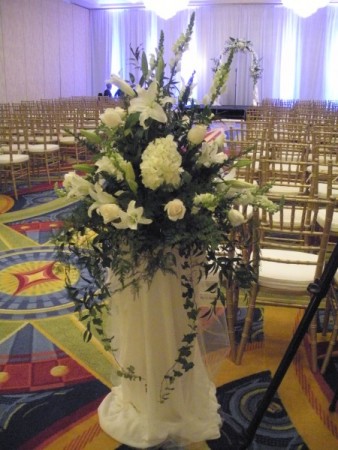 White Wedding Arrangement for Ceremony