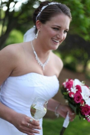 Beautiful Bride with Her Wedding Bouquet