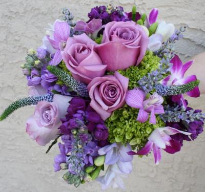 All Purple Bridal Bouquet
