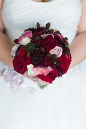 Bridal Bouquet In Dark Reds
