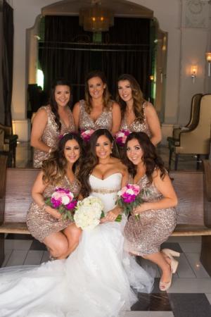 The Beautiful Bride With Her Bridesmaids