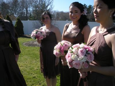 Beautiful Bridesmaids With Their Bouquets