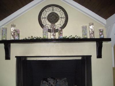 Mantel Decor With Floating Flowers