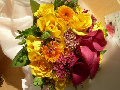 Lovely Yellow & Pink Wedding Bouquet