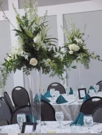 Lovely Tall Reception Centerpieces