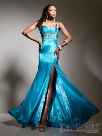 Blue Prom Dress with Embellishments