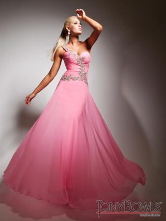 Pink One Shoulder Prom Dress