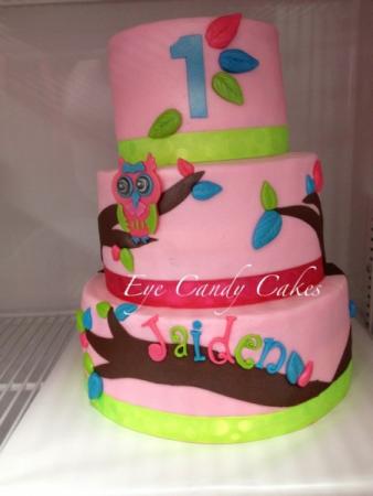  Birthday Cake on Owl Themed 1st Birthday Cake