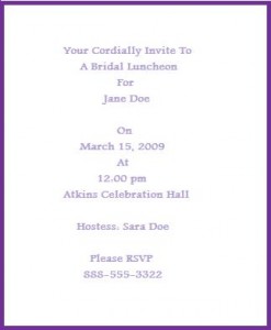 Bridal Luncheon Invitation