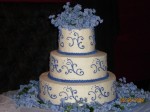 Blue Flowers Wedding Cake