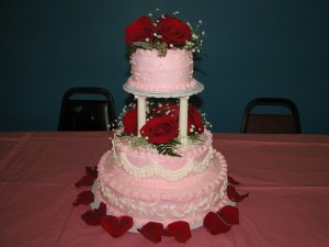 Tasty Pink Wedding Cake