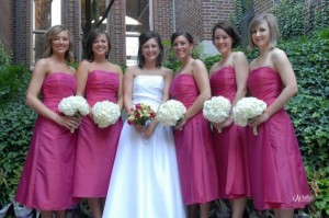 Happy Bride With Her Beautiful Bridesmaids