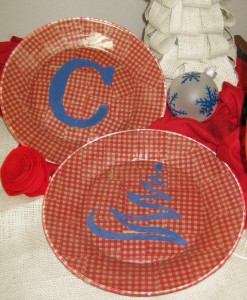 Decoupage Christmas Plates
