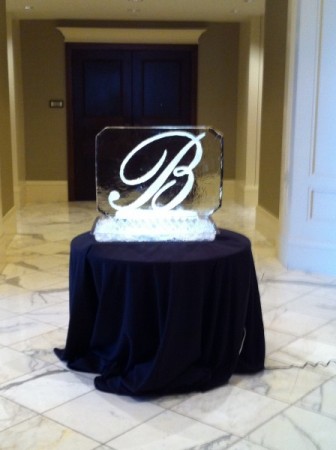 Monogrammed Ice Sculpture