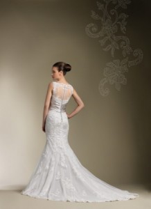 Beautiful Lace Back Wedding Gown