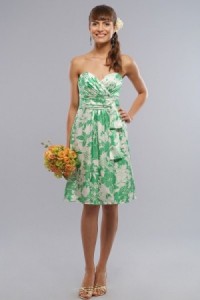 Green & White Bridesmaid Dress