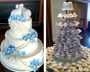 Wedding Cake and Cupcakes