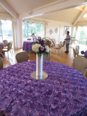 Purple and White Centerpiece
