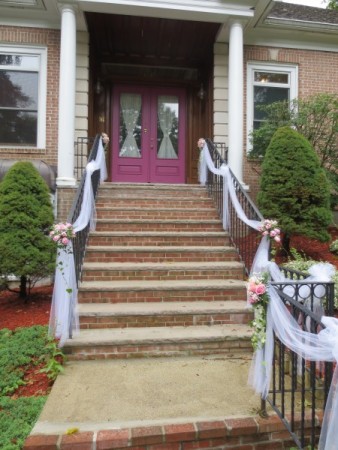 Pink Cascading Bouquet Staircase