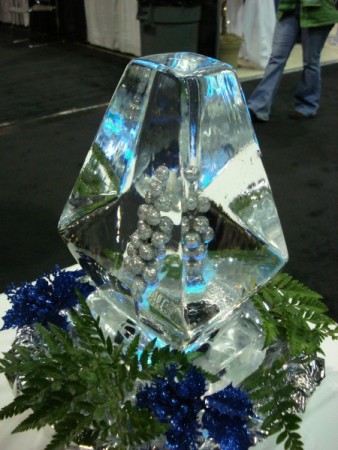 Winter Centerpiece: Prism with Glitter Grapes