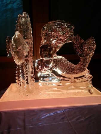 Ice Mermaid Sculpture with Fish