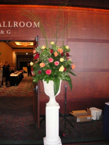 Pillar of Wedding Reception Flowers